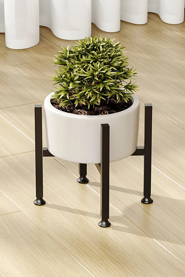 Metal Çiçeklik Saksı Standı Dekoratif Bahçe Mobilyası Saksı Altlığı Standı